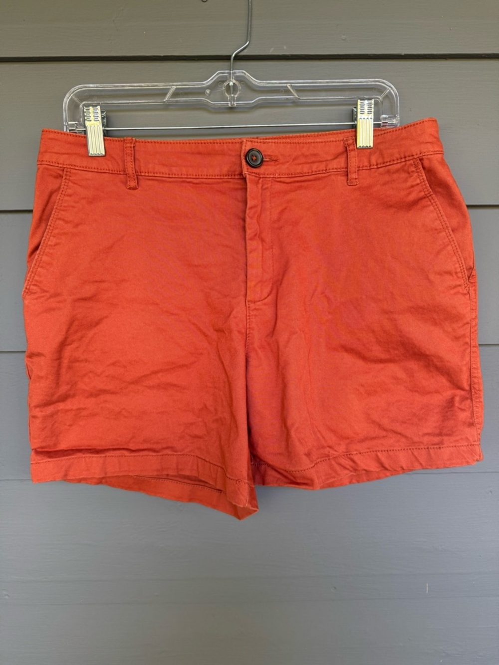 Preppy Women's Cotton Chino Rust Terra Cotta Shorts 12 5in